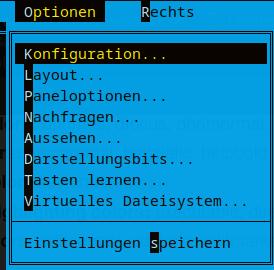 Midnight Commander Optionen