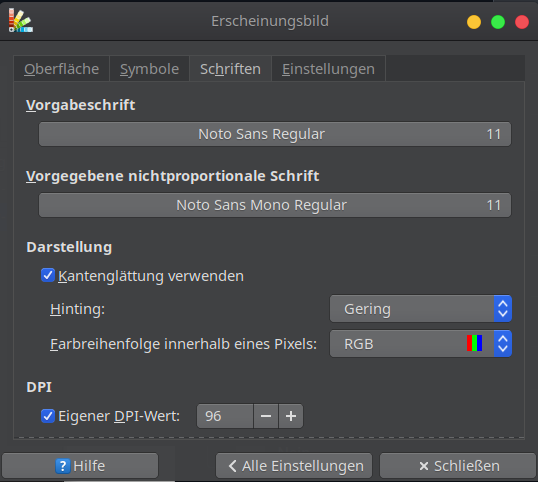 erscheinungsbild schriften