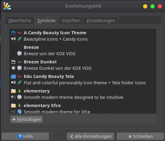 erscheinungsbild symbole