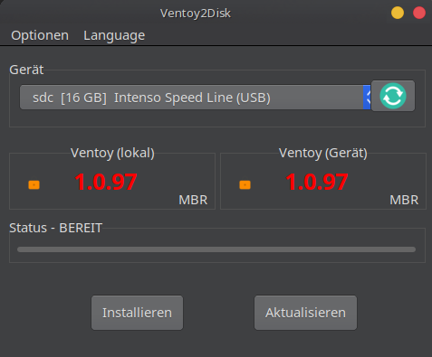 Ventoy2Disk installiert