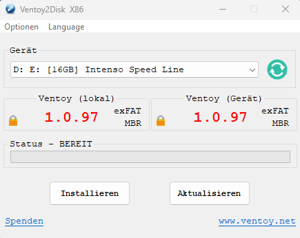 ventoy2disk aktualisieren
