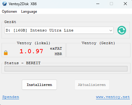 ventoy2disk erststart